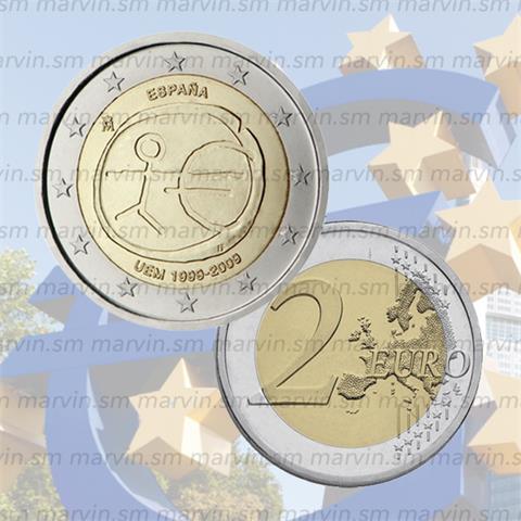  2 euro - Anniversary of EMU - Spain - 2009 - UNC 