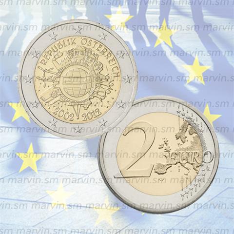  2 euro - Anniversary of Euro - Austria - 2012 - UNC 