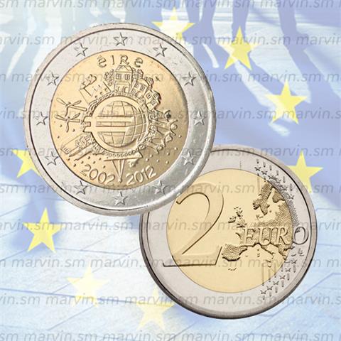  2 euro - Anniversario Euro - Irlanda - 2012 - UNC 