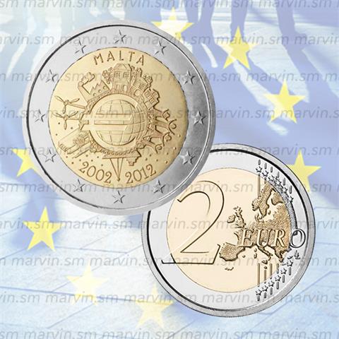  2 euro - Anniversary of Euro - Malta - 2012 - UNC 