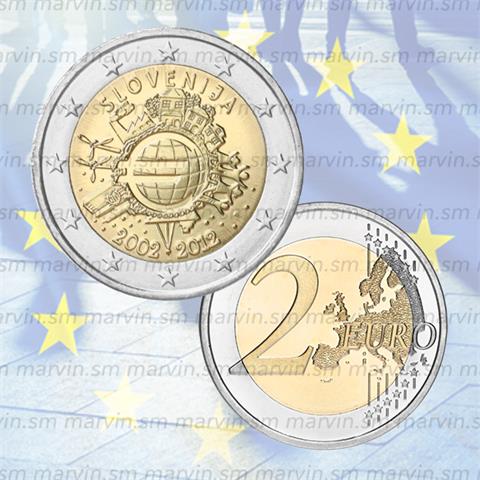  2 euro - Anniversario Euro - Slovenia - 2012 - UNC 