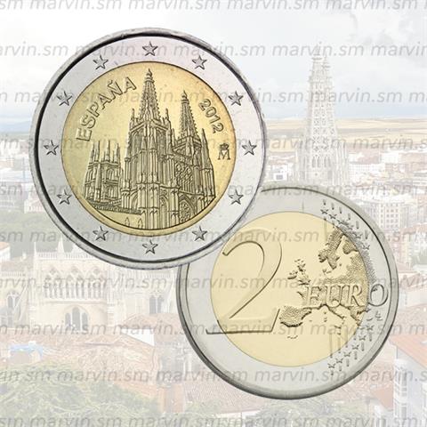  2 euro - Burgos Cathedral - Spain - 2012 - UNC 