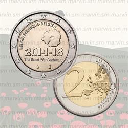 2 euro - Prima Guerra Mondiale - Belgio - 2014 - UNC
