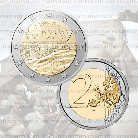  2 euro - D-Day - Francia - 2014 - UNC 