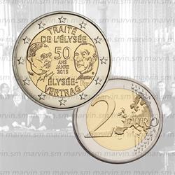 2 euro - Trattato dell'Eliseo - Francia - 2013 - UNC