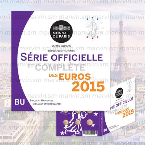  Euro Coin Set - France - 2015 - 8 coins - BU 