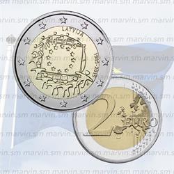 2 euro - Bandiera UE - Lettonia - 2015 - UNC