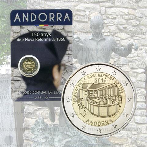  2 euro - Nuova Riforma del 1866 - Andorra - 2016 - FDC 