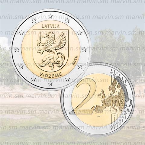  2 euro - Vidzeme - Lettonia - 2016 - UNC 