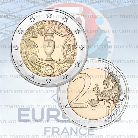 2 euro - UEFA Campionato Europeo - Francia - 2016 - UNC 