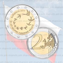 2 euro - Anniversario dell'Euro - Slovenia - 2017 - UNC