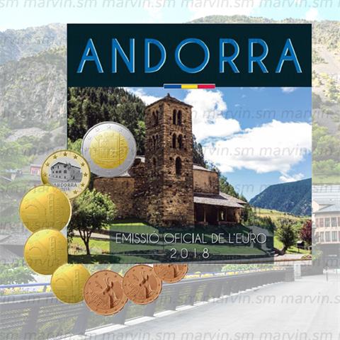  Euro Coin Set - Andorra - 2018 - 8 coins - BU 
