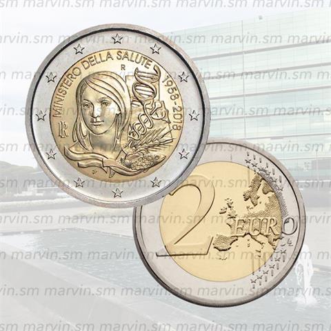  2 euro - Ministry of Health - Italy - 2018 - UNC 