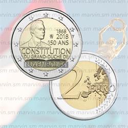 2 euro - Costituzione - Lussemburgo – 2018 - UNC