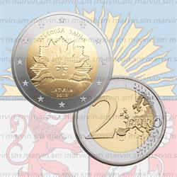 2019 lettonia 2e unc stemma di lettonia