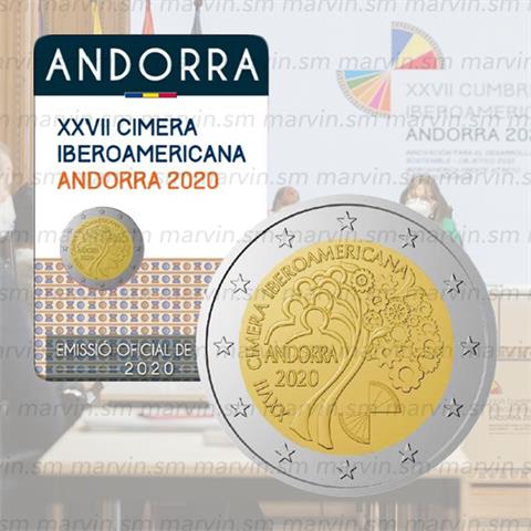  2 euro - Vertice Iberoamericano - Andorra - 2020 - FDC 
