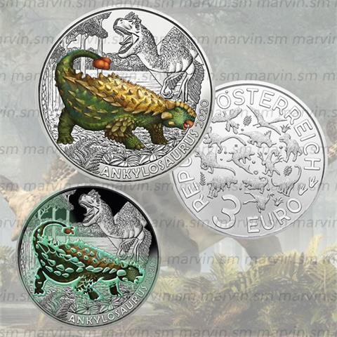  3 euro - Ankylosaurus - Austria - 2020 - BU 