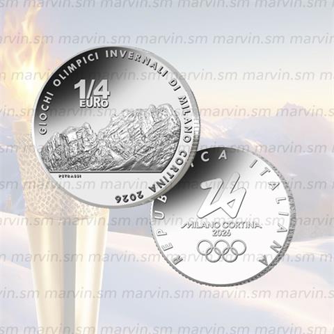  25 cent – Giochi Olimpici invernali - Cortina - Italia – 2025 – Cupronichel FDC 