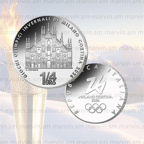  25 cent – Giochi Olimpici invernali – Milano – Italia – 2025 – Cupronichel FDC 