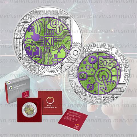  25 Euro - Niobium - Digitalizzazione - Austria - 2025 - FDC 