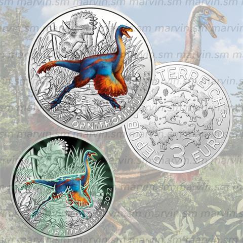  3 euro - Ornithomimus Velox - Austria - 2022 - FDC 