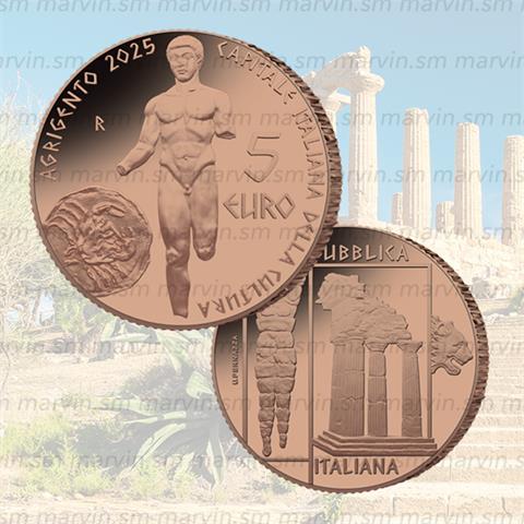  5 Euro - Agrigento - Italia - 2025 - Rame FDC 