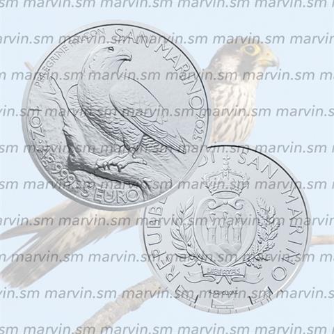  5 euro - Falco Pellegrino - San Marino - 2025 - 1 OZ - Argento FDC 