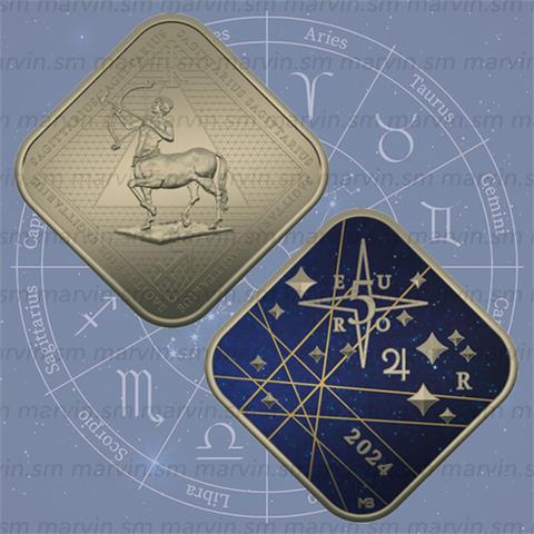  5 Euro - Serie Zodiaco - Sagittario - Italia - 2024 - Coincard - Bronzital FDC 