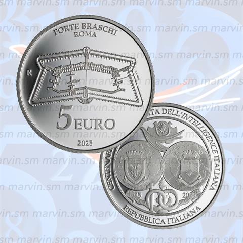  5 euro - Intelligence Italiana - Italia - 2025 - Argento FS 