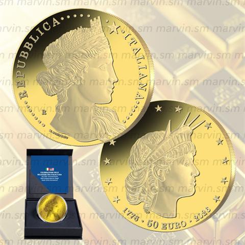  50 Euro - Relazioni Italia U.S.A.  - Italia - 2026 - AU REVERSE FS 