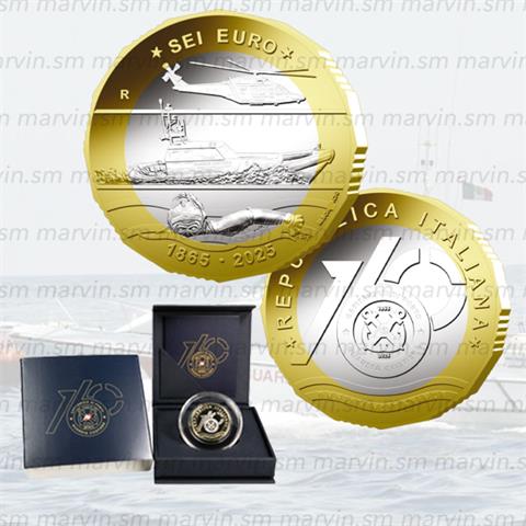  6 Euro - Guardia Costiera - Italia - 2025 - Bimetallica FDC 