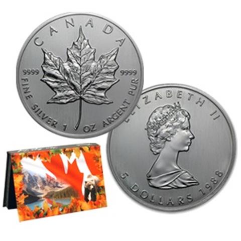  1 Ounce - Maple Leaf - Canada - 1988 - AG BU 