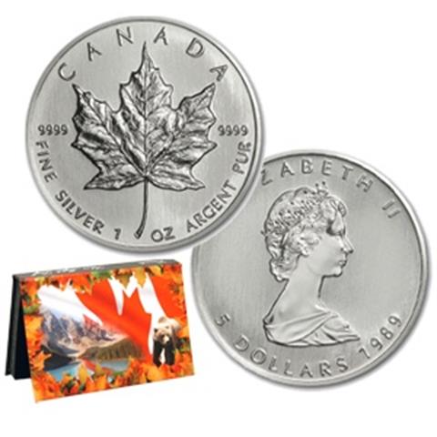  1 Ounce - Maple Leaf - Canada - 1989 - AG BU 