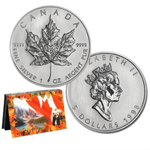 Canada. 5 Dollars 1991/2014 (Con Linee Radiali) 2 Monete Maple Leaf 1 Oz.  Argento .999 - Catawiki