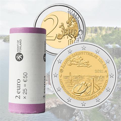  2 euro - Isole Aland - Finlandia - 2021 - Rotolino - UNC 
