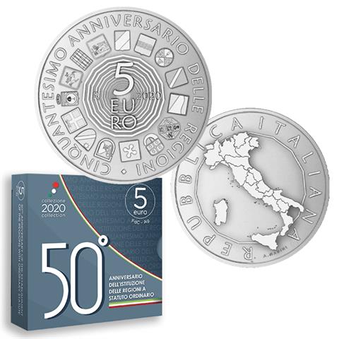  5 euro - Regioni a Statuto Ordinario - Italia - 2020 - AG FDC 