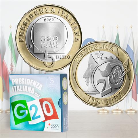  5 euro - G20 - Italy - 2020 - Bimetallic - PROOF 