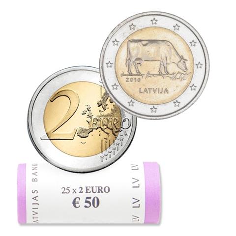  2016 - Latvia - 2 € in roll (25 coins) 