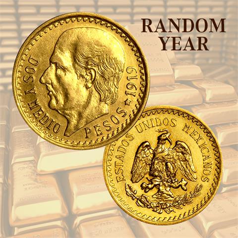  2,5 Pesos - Mexico - Hidalgo - 1919-48 - Gold - RANDOM YEAR - AU/EF 
