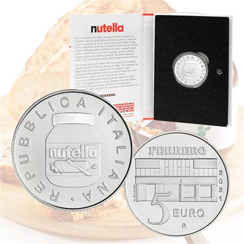  5 euro - Nutella Eccellenze Italiane - Italia - 2021 - AG FDC - BIANCA 