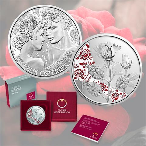  10 euro - The Rose - Austria - 2021 - Silver - PROOF 