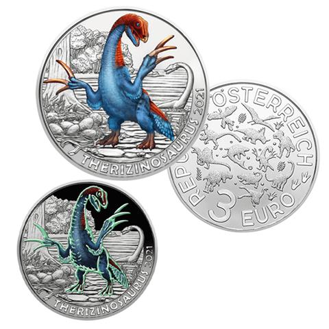  3 euro - Therizinosaurus - Austria - 2021 - BU 