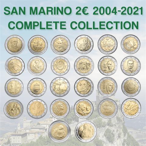  2 Euro - BUNDLE - San Marino - dal 2004 al 2021 