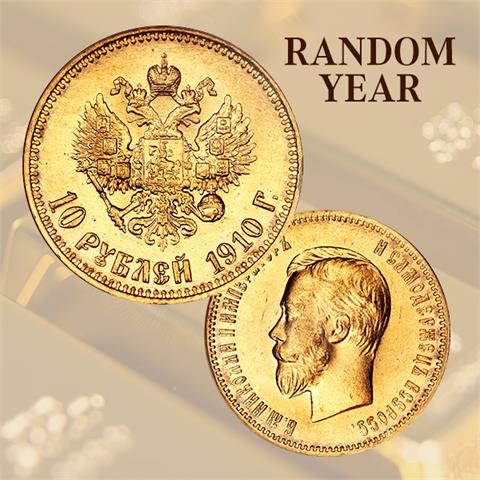  10 Rubles - Russia - Nikolai II - 1894-1917 - Gold - RANDOM YEAR - EF 