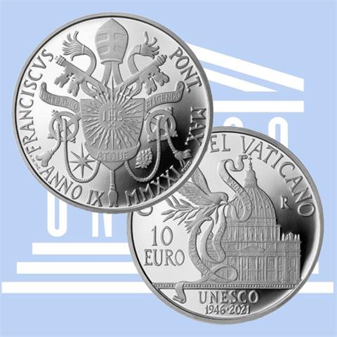  10 euro - UNESCO - Vatican - 2021 - Silver - PROOF 