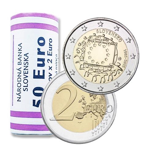  2015 - Slovacchia - 2 € in rotolino (25 monete) 