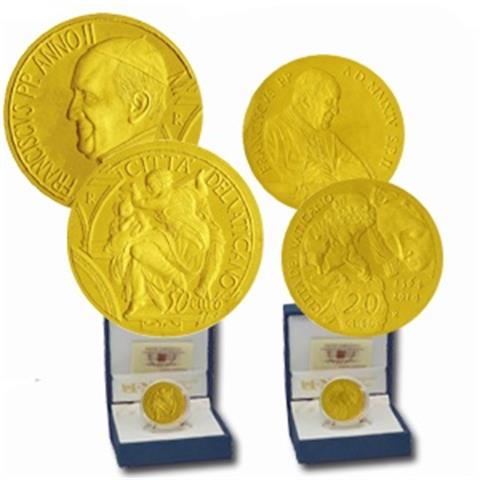  20 + 50 euro - Pontificate of Pope Francis - Vatican - Gold Proof 
