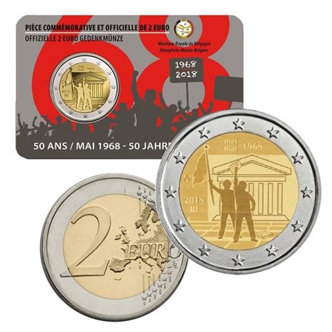  2 euro - Rivolta Maggio 1968 - Belgio - 2018 - Coincard - FDC 