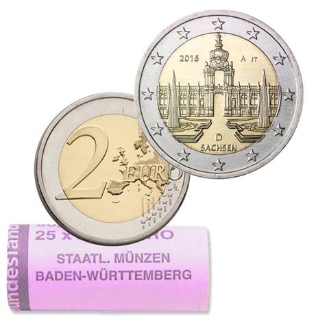  2 euro - Zwinger Palace in Dresden - Germany - 2016 - Roll - UNC 