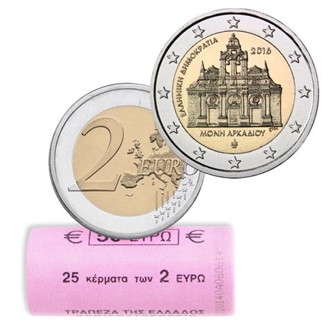  2016 - Grecia - 2 € in rotolino (25 monete) 